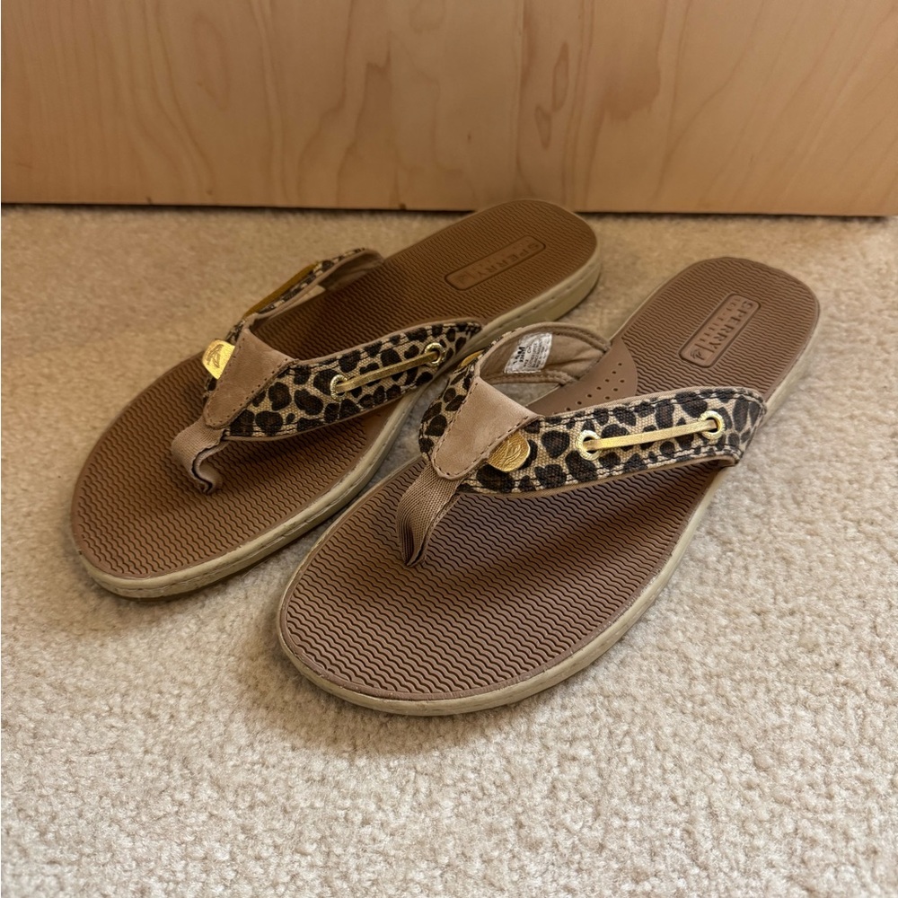 Sperry Tan and Leopard Print Women's Sandals